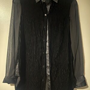 rag & bone Black Velvet Shirt Jacket